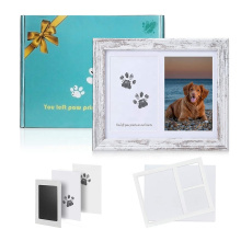 Amazon hot selling Pawprints  Dog or Cat Paw Print Kit Pet Keepsake Pet Memorial Picture Frame for Paw Print Frame Sympathy Gift